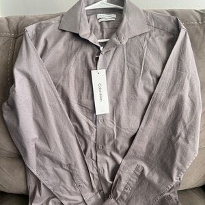 Calvin Klein Men's Subtle Patterned Dress Shirt